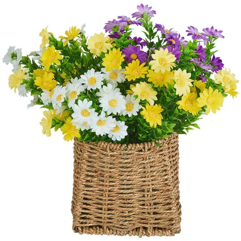 5 головок маргаритки цветы искусственный букет шелковая ткань поддельные