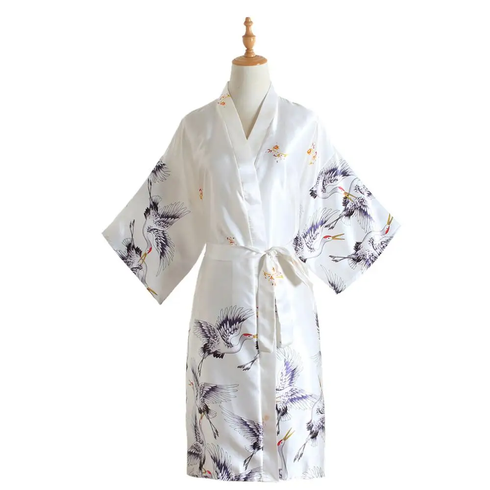 Женская одежда для сна с принтом бордовое китайское шелковое вискозное платье