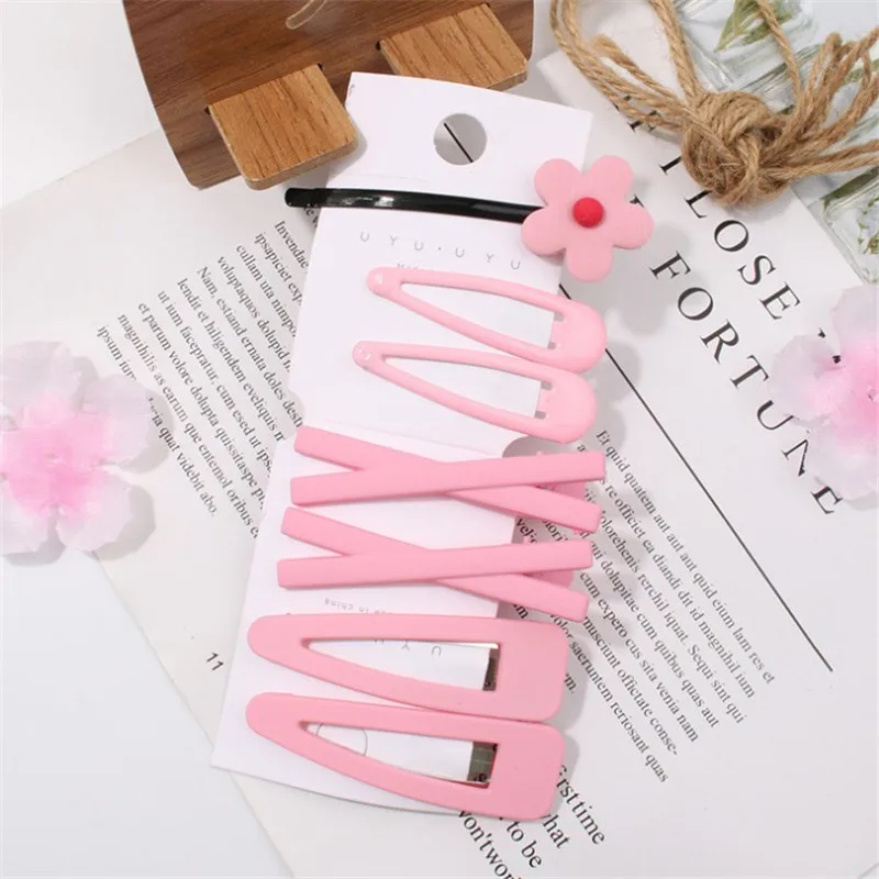 7pcs flower 10/15 шт/набор для девочек милые Мультяшные животные фрукты 5 см заколки для волос детские прекрасные заколки для волос Детские аксессуары для волос - Цвет: 7pcs flower