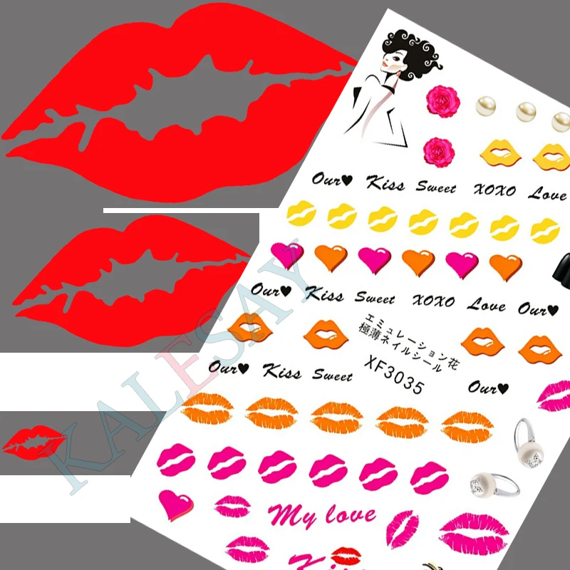 3D наклейки для ногтей декоративные My Love Kiss маникюра яйца отдыха с изображением