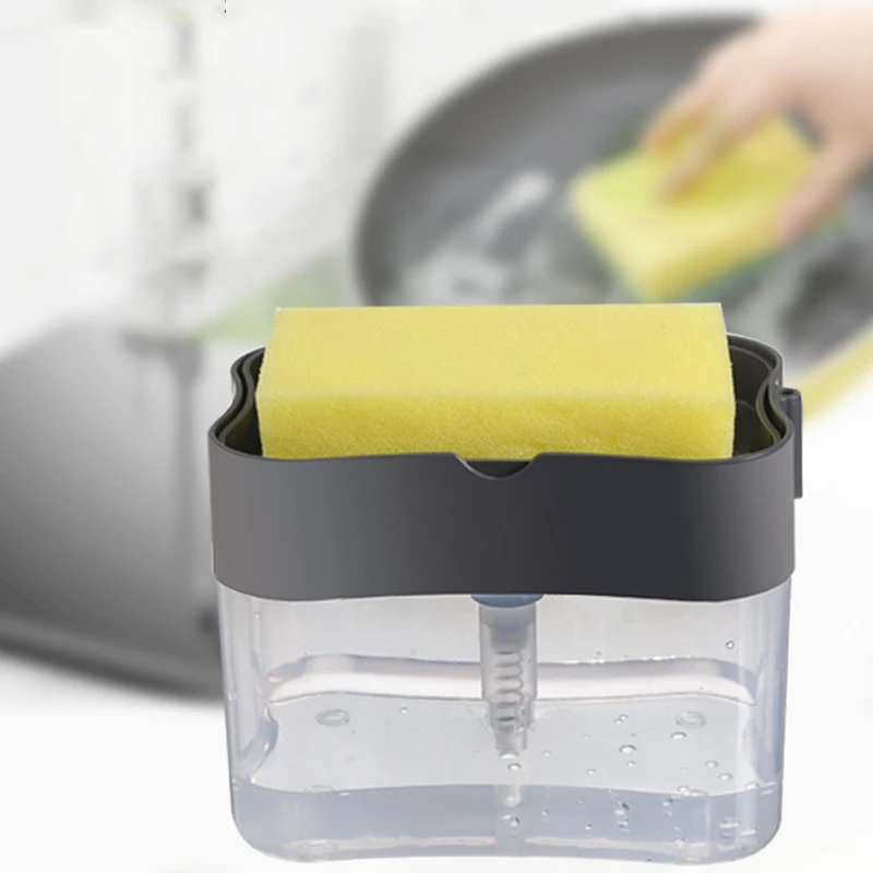2 в 1 губчатая коробка с дозатором для мыла двухслойный кухонный Пластиковый