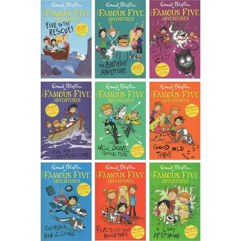 9 Книги% 2FSet Enid Blyton The Famous Five Adventures Collection Children English Picture Book Detective Stories