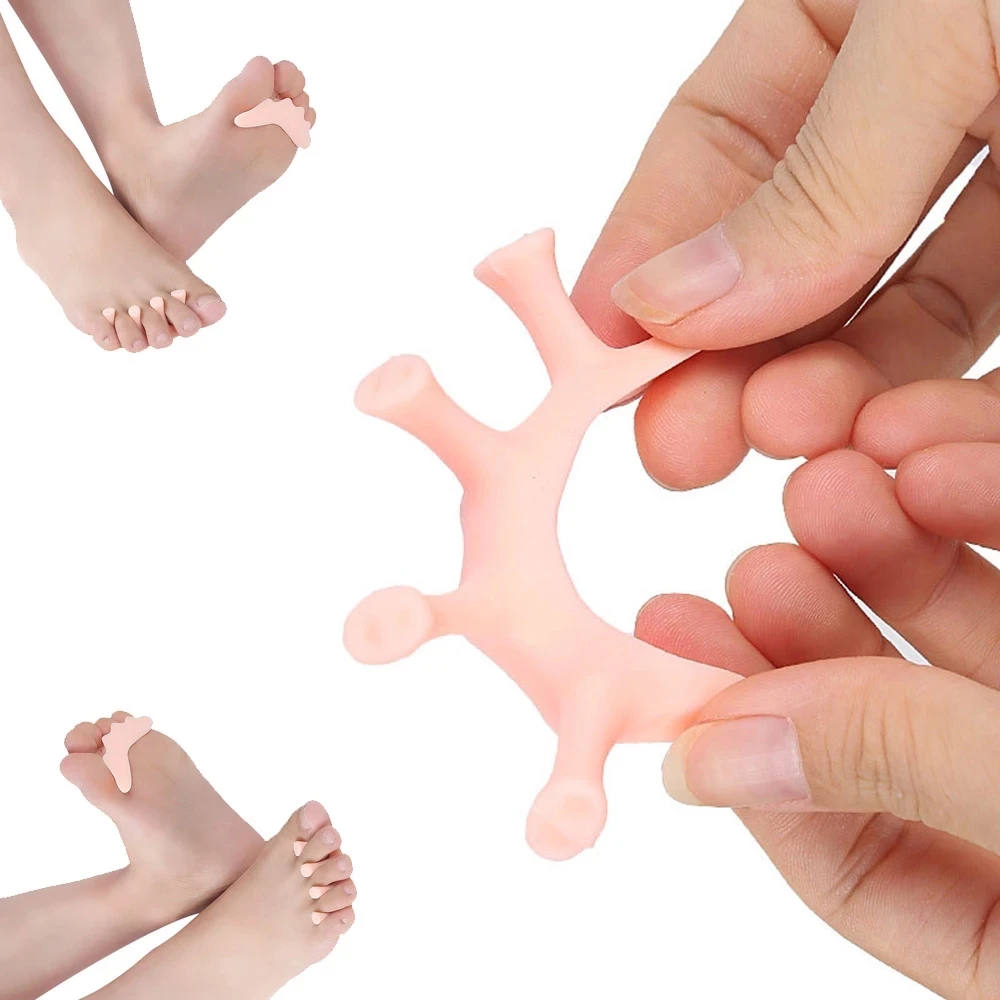 

2pieces=1pair Silicone Gel Hallux Valgus Hammer Toe Separator Straightener Ortosis Corrective Insole Bones Overlapping Pedicure