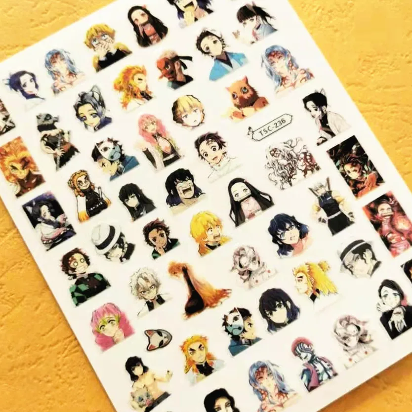 

Newest TSC series 236 design 3d nail sticker decal export Japan rhinestiones DIY decorations for nail wraps