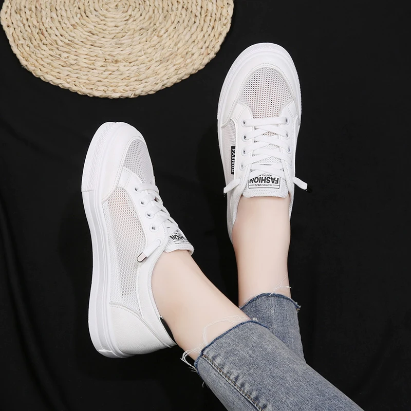 

2021 new white shoes casual shoes sports shoes women's summer thin section old shoes breathable wild flat shoes trend