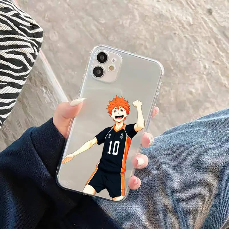 

Anime volleyball boy cut Phone Cases Transparent for iPhone 11 12 mini pro XS MAX 6 6S 8 7 Plus X 5S SE 2020 XR