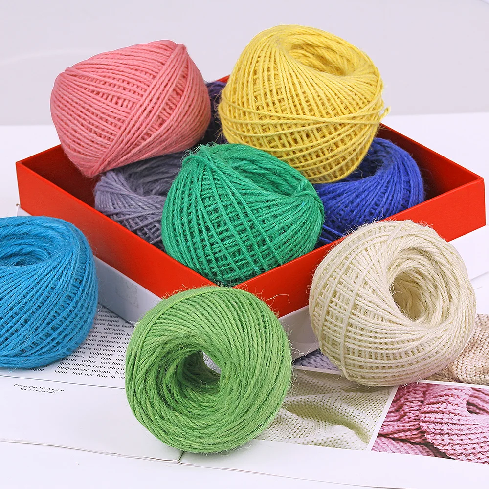 

Fabric ribbon wired ribbon color hemp rope hand packing DIY decoration weaving red green color hemp thread ribbons for crafts