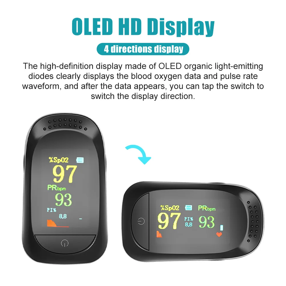 2021 Новый! Портативный Пальчиковый Пульсоксиметр OLED насыщение крови кислородом