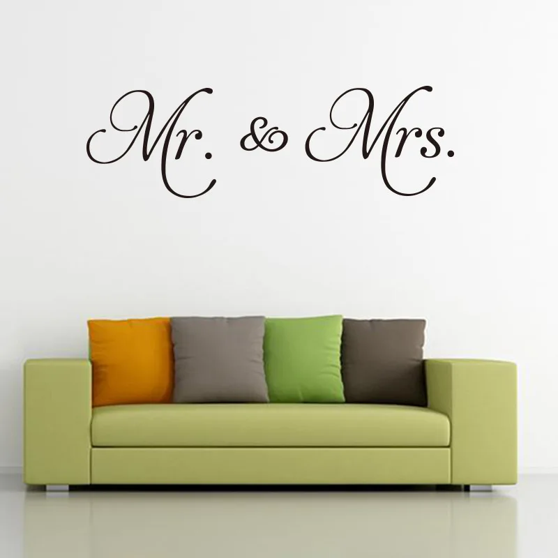 Mr &amp Mrs Wall Sticker Home Decal Living Room Decoration Removable Modern Minimalism Stickers for Bedroom Decors | Дом и сад