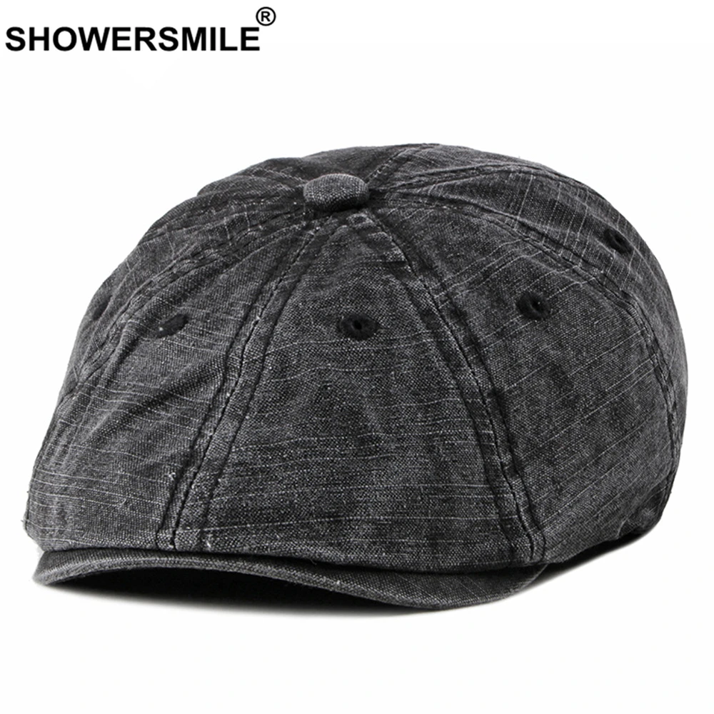 SHOWERSMILE хлопковая кепка газетчика британская винтажная плоская мужской берет