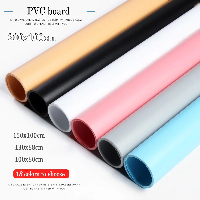 

18-Color Matt Frosted PVC Background Board 200/150/130/100 CM Photography Backdrops Screen Accessories Shooting Photo Fotografia