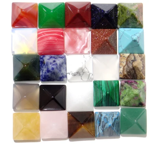 Натуральный камень 14 мм тигровый глаз кварц кристалл бирюза пирамида кабошон