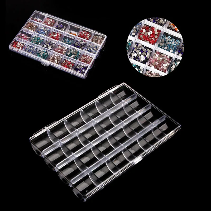 

1PC 24 Grids Transparent Jewelry Bead Ring Earring Storage Box Acrylic Container New