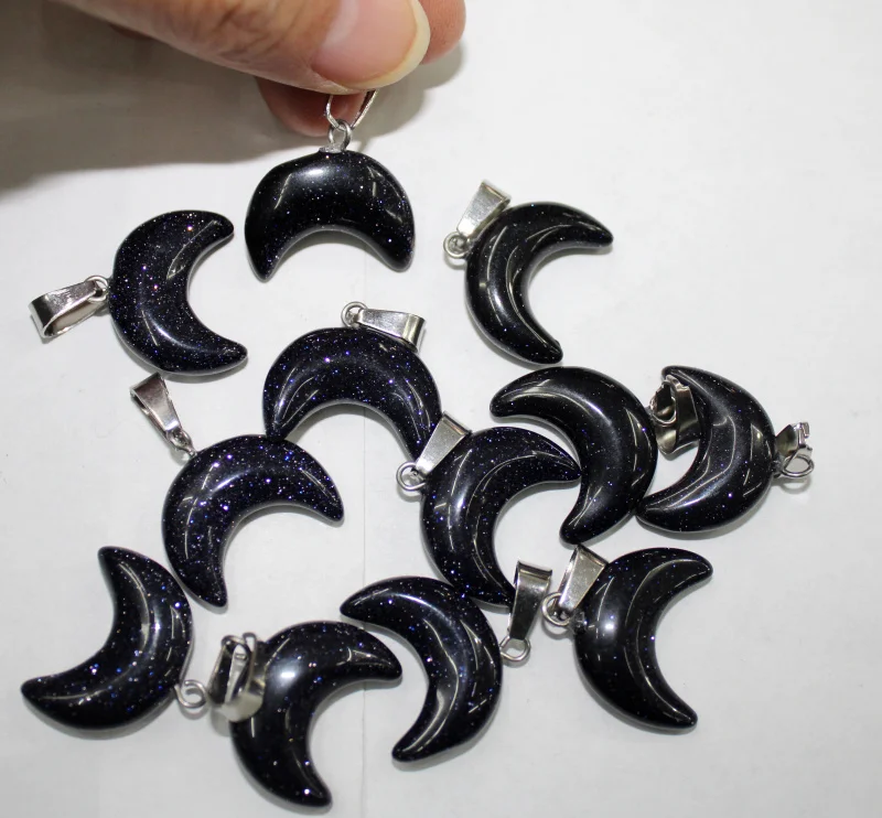 

Wholesale 24pcs high quality natural opal stone moon shape pendants15x20mm for jewelry making