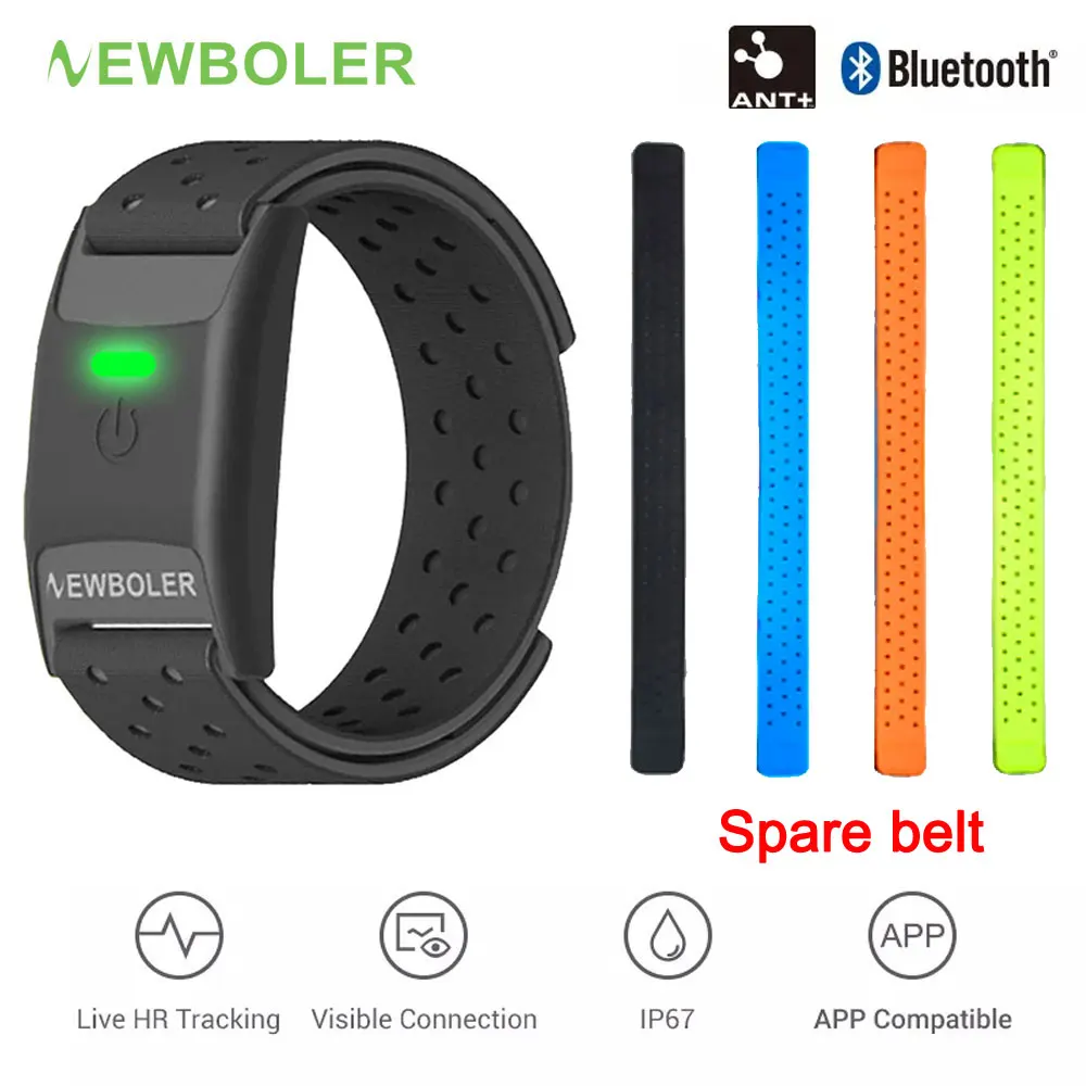NEWBOLER Heart Rate Monitor Armband Optical Fitness Outdoor Heart Rate Sensor Bluetooth 4.0 ANT+ For GARMIN Bryton Bike Computer