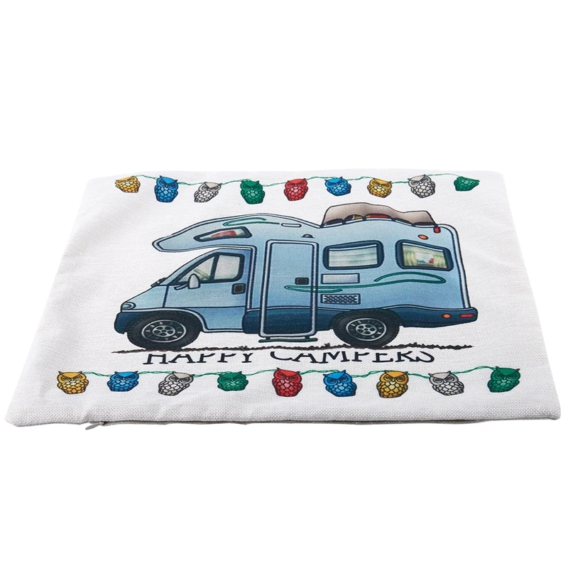 Promotion! Hot New Fashion Happy Campers Cushion Cover Throw Pillow Case Home Decor High Quality 3 | Дом и сад