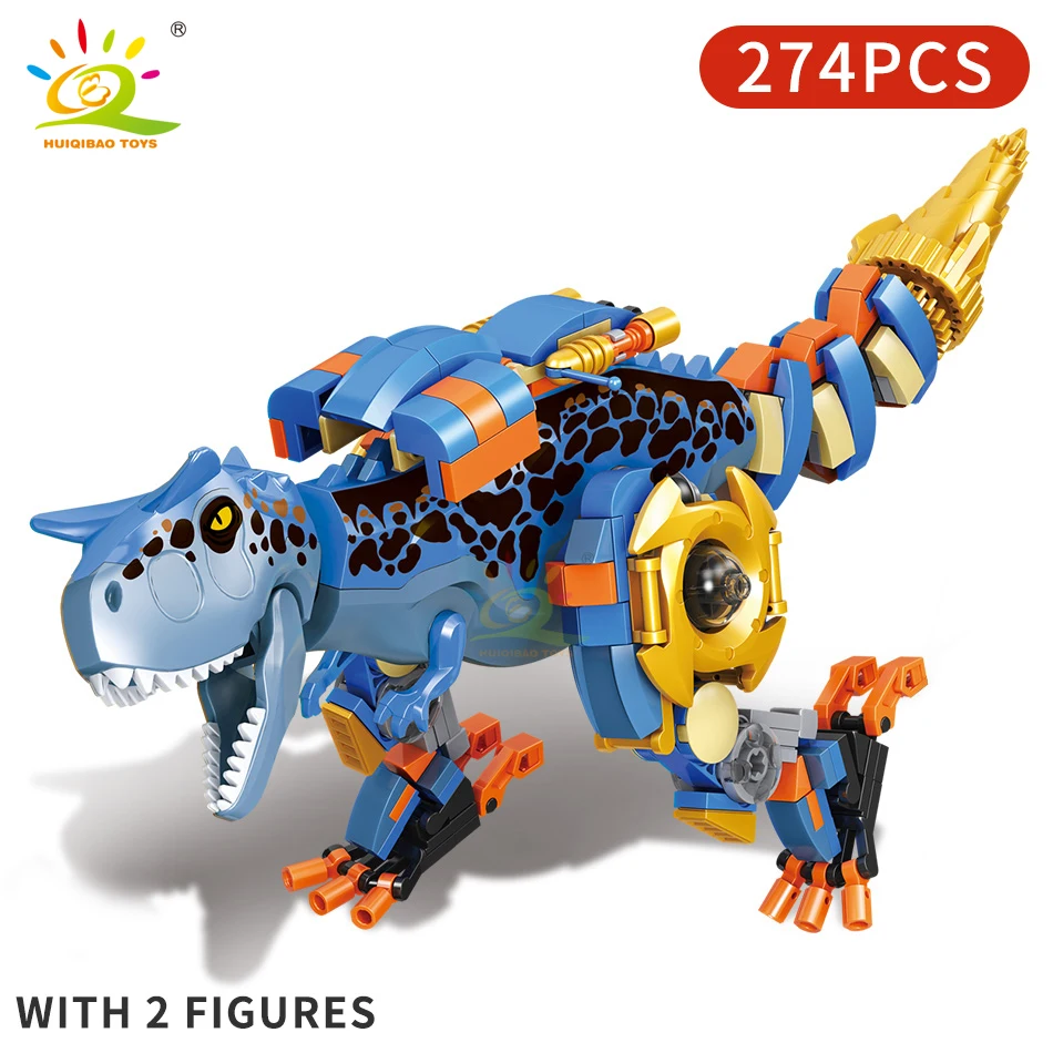 HUIQIBAO 274pcs Jurassic Dinosaur Mutant Tyrannosaurus Rex War Park City Building Blocks Figures World Bricks Children Toys Kids | Игрушки и