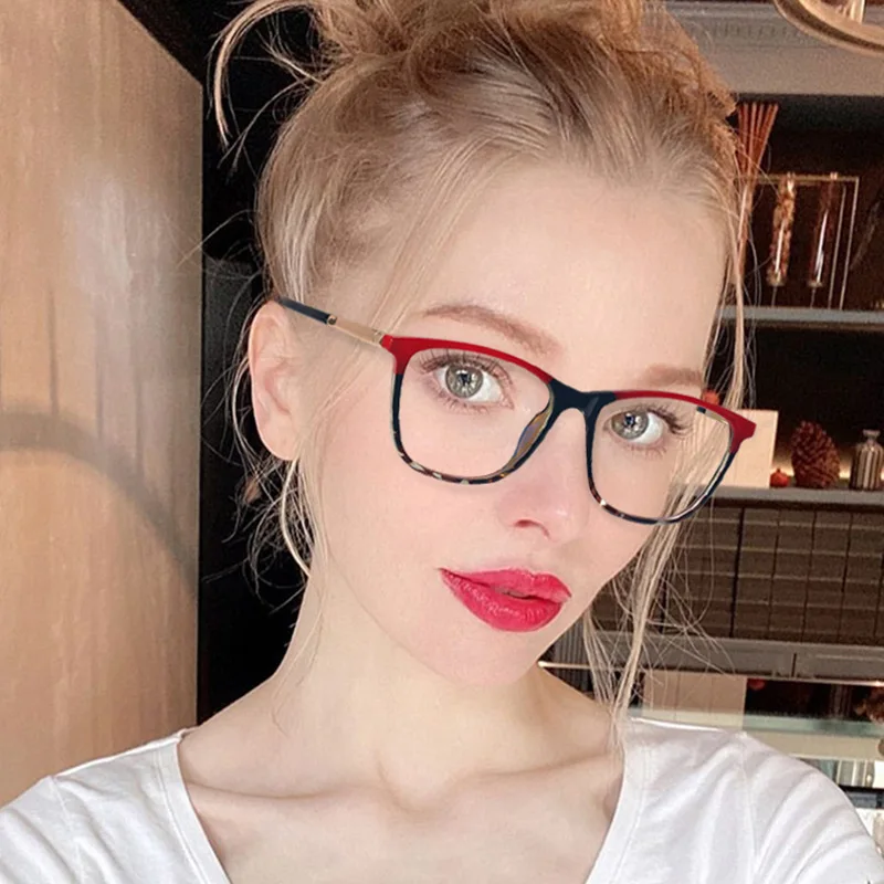 

Women Blue Light Blocking Fashion Designer Brand Optical UV400 Anti-Blue Ray Anti-Reflective Coating Prescription Spectacles
