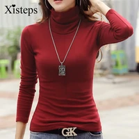 xistepsturtleneck thick warm tops for women casual slim fit solid color under wear t shirt clothes