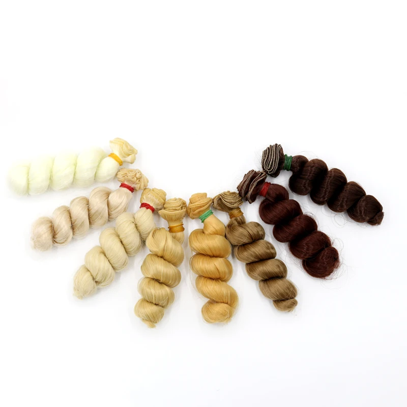 

bjd wig Accessories 1piece 15*100CM doll hair for 1/3 1/4 1/6 1/12 Natural Color Curly doll hair diy Free shipping