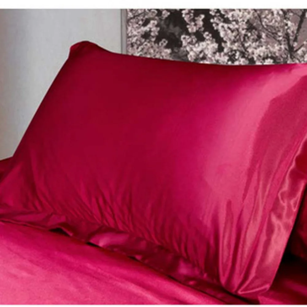 DIDIHOU современный однотонный чехол для подушки сатиновый Шелковый мягкий черный