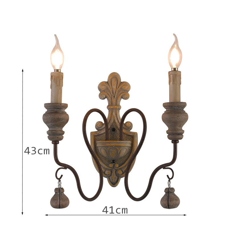 2-световой настенный светильник в стиле американского кантри ретро для гостиной