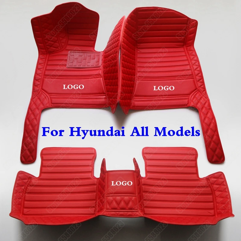 Кожаные 3D автомобильные коврики на заказ для Hyundai IX25 IX35 Santa Fe Sonata Equus Elantra Genesis Kona Azera