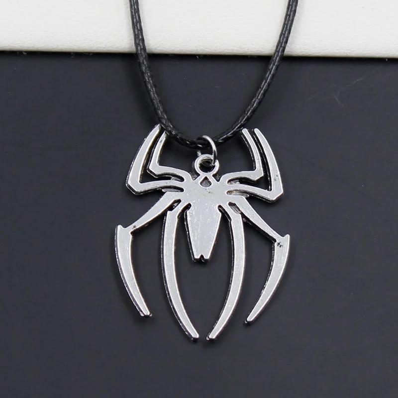 Модный паук Хэллоуин Тибетский серебристый цвет кулон ожерелье чокер очарование