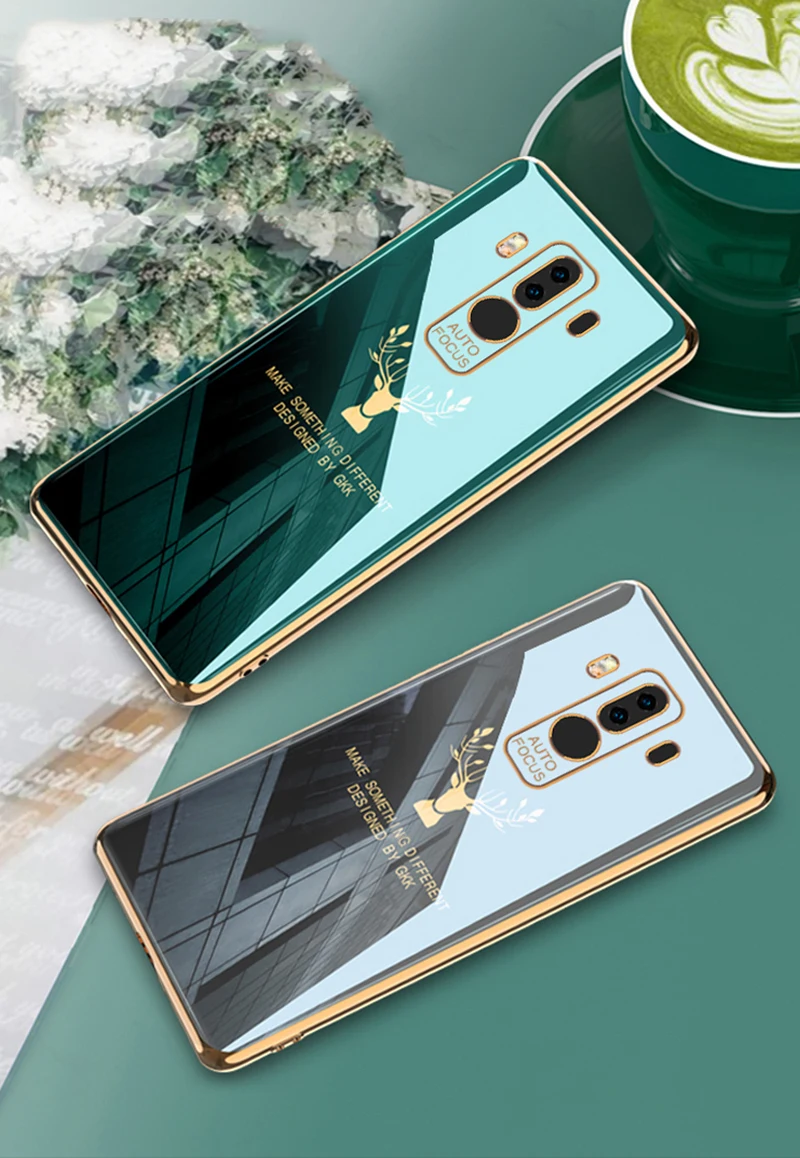 huawei snorkeling case Boucho Electroplated Case For Huawei MATE 40 30 20 10 Pro lite 20X Mate9 20pro Luxury Plain Color Deer Pattern Soft TPU Cover huawei waterproof phone case