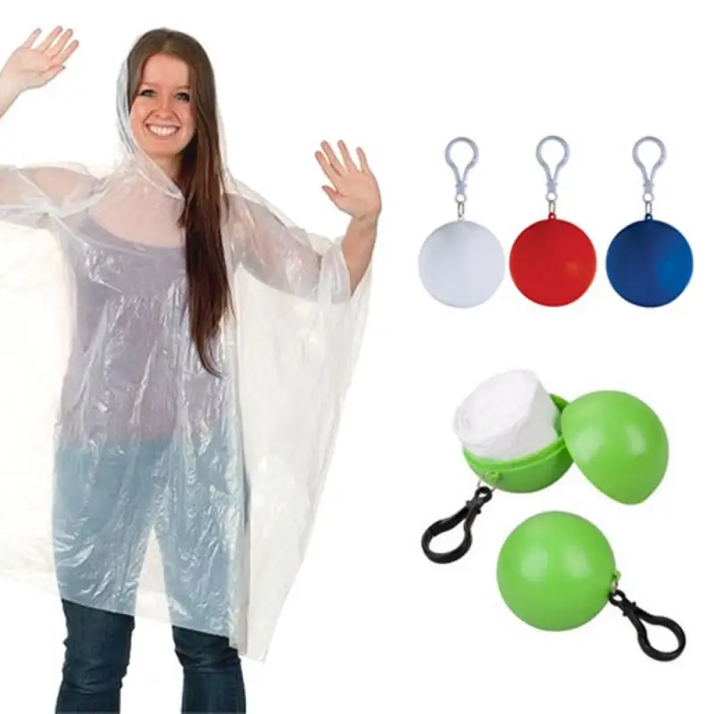 Портативный Дождевик с Капюшоном Пончо Дождевик Ключница Шарикодозаторный Одноразовый Нарядный Дождевик для Открытого Воздуха Качественные Дождевики.