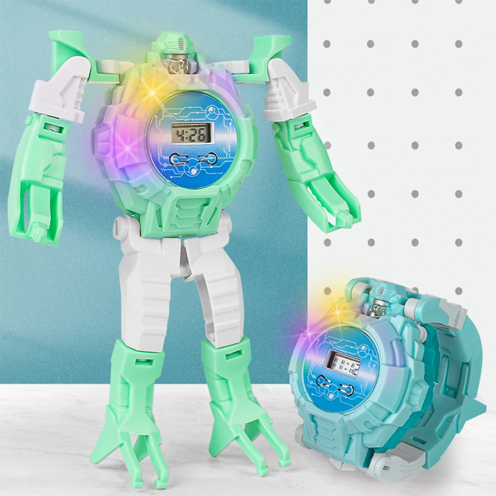 Новые технологии детские наручные часы трансформеры с роботом игрушечные