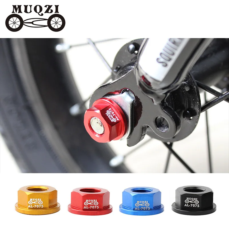 MUQZI 2Pcs Child Balance Bike M8 Hub Nut Sliding Bicycle Aluminum Alloy Hub Axle Flange Front Rear Wheel Fixed Bolt