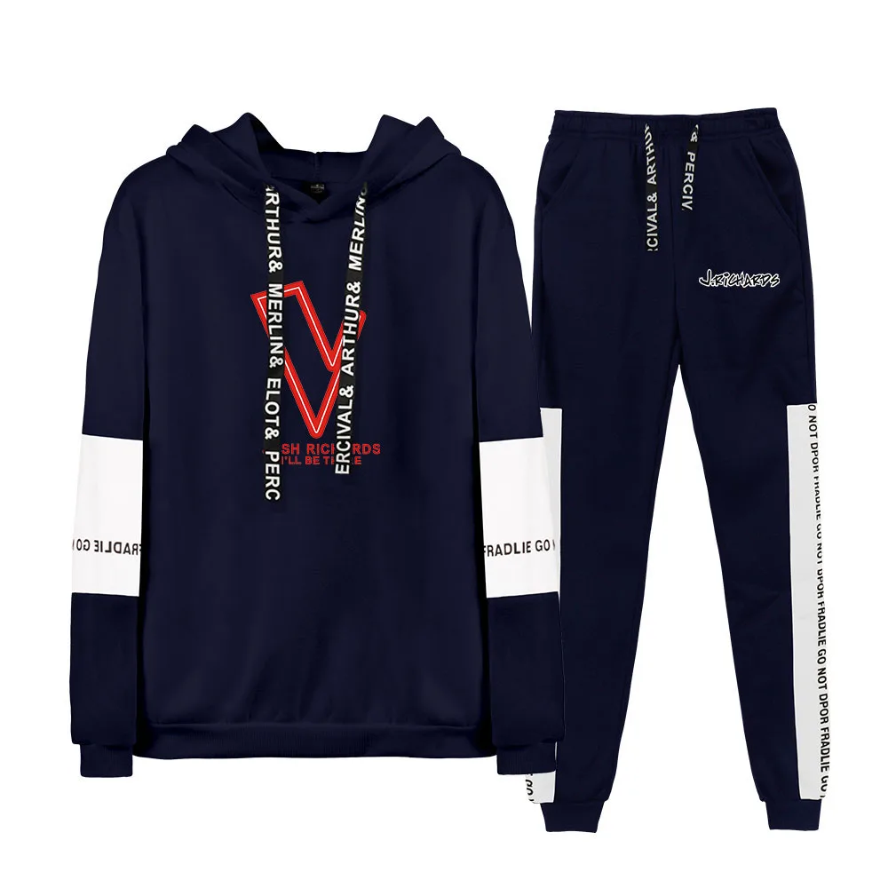 

Josh Richards spring new letter printing all-match casual sports hoodie sportswear hooded sweatshirt and trousers two-piece suit