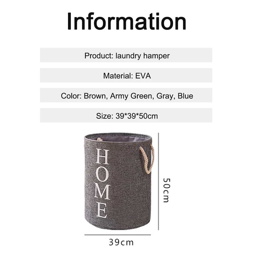 

Laundry Hamper Large Capacity Clothes Storage Basket with Handles Foldable Clothes Bag Home Organizer for Clothes Toys Books