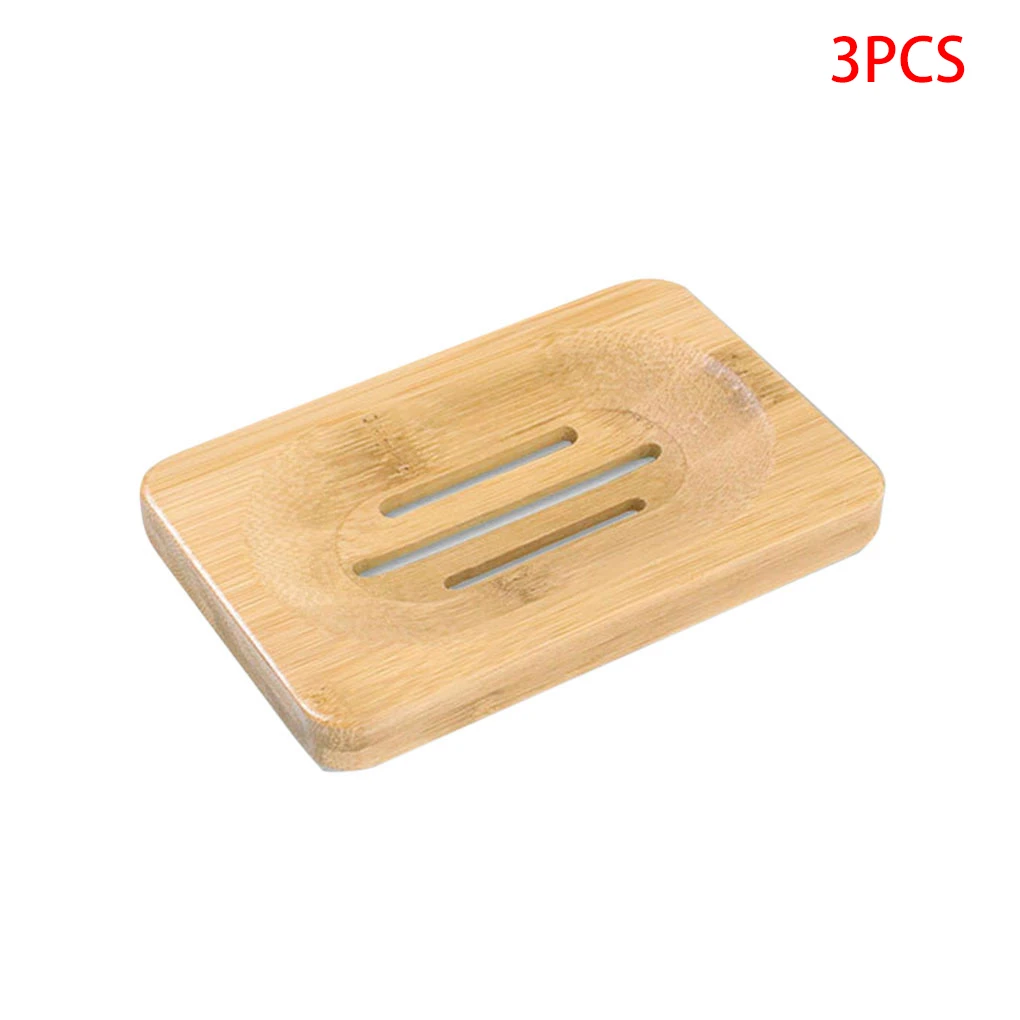 

3PCS Wooden Soap Dish Bamboo Wooden Soap Dish Soap Holder Bamboo Mold Mildew-proof Draining Sanitary Bamboo Box 7.9x12cm