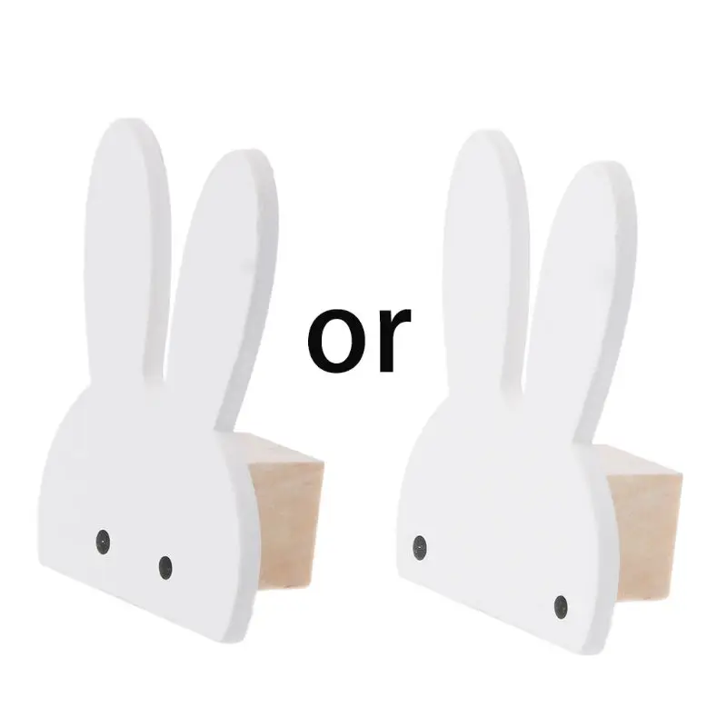 

Cute Bunny Hook Wooden Clothes Hanger Wall Decor Children Bedroom Pendant