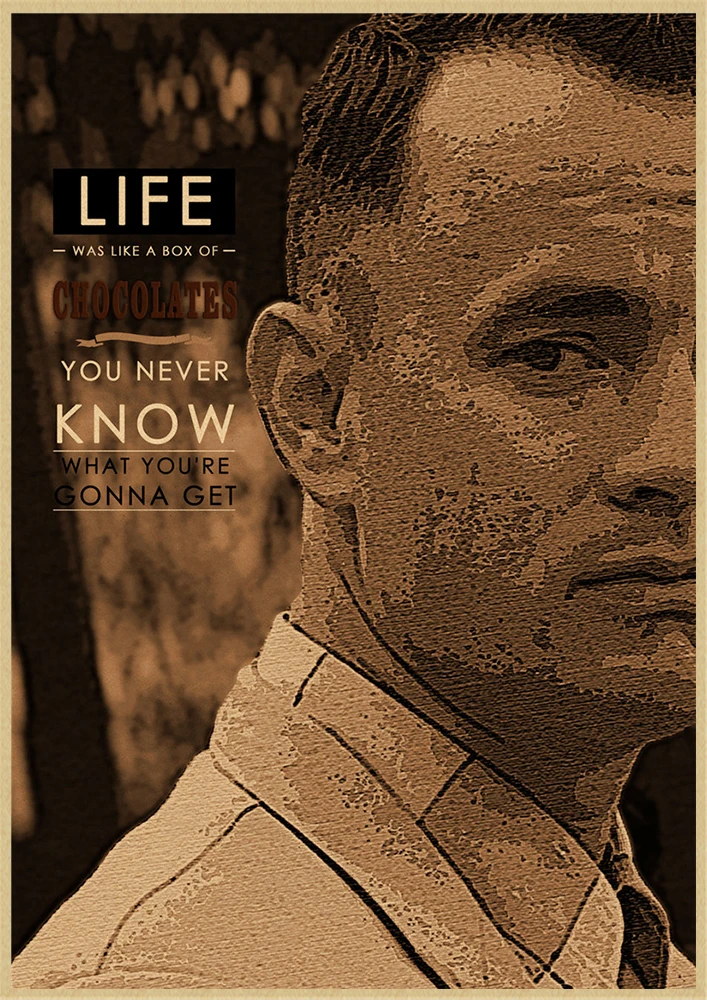 Форрест Гамп классический фильм крафт бумага Плакат Бар Кафе гостиная столовая