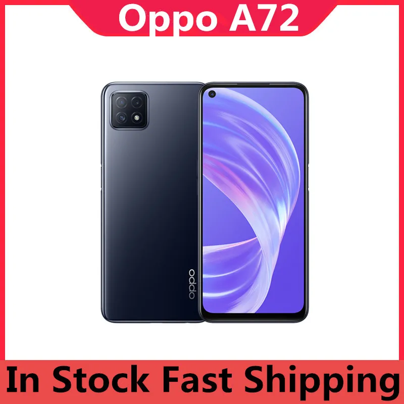 Официальный Oppo A72 5G мобильный телефон отпечатков пальцев OTA 16.0MP 4 камеры 18 Вт