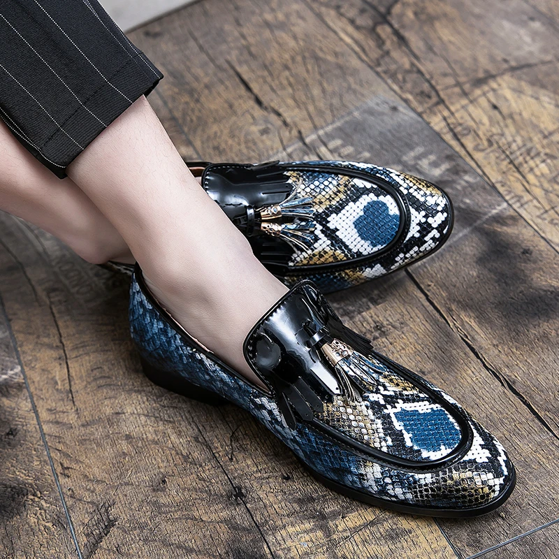 

Туфли мужские с бахромой, дышащие мокасины, повседневная обувь с винтажным принтом, топ-сайдеры вечерние вечерняя обувь, модные