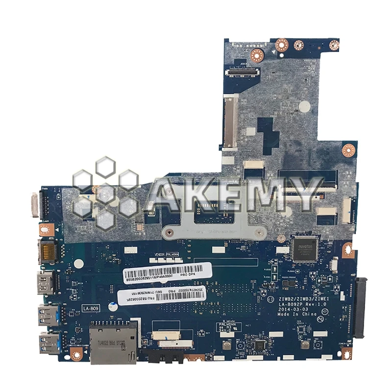 ZIWB2/ZIWB3/ZIWE1 LA B092P Rev: 3 0 материнская плата для For Lenovo B50 80 ноутбука (для процессора intel