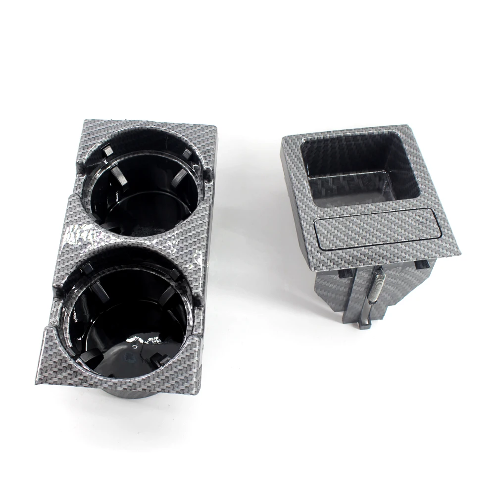 

Car Styling Front Center Console Drink Cup Holder + Coin Holder Tray Carbon Fiber for BMW 3Series E46 1999-2005