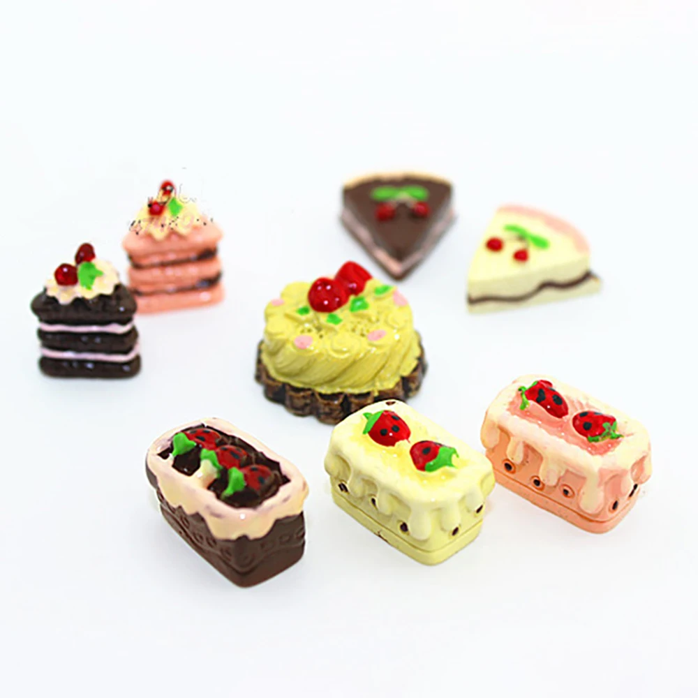 Миниатюрные аксессуары для кукольного домика из смолы имитация торта на день