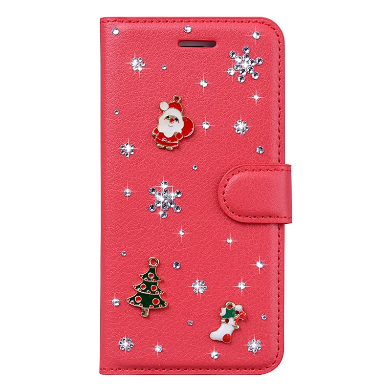 Рождественский мобильный телефон кожаный чехол для Oneplus 7 pro 5 5t 3t 2 флип кошелек из