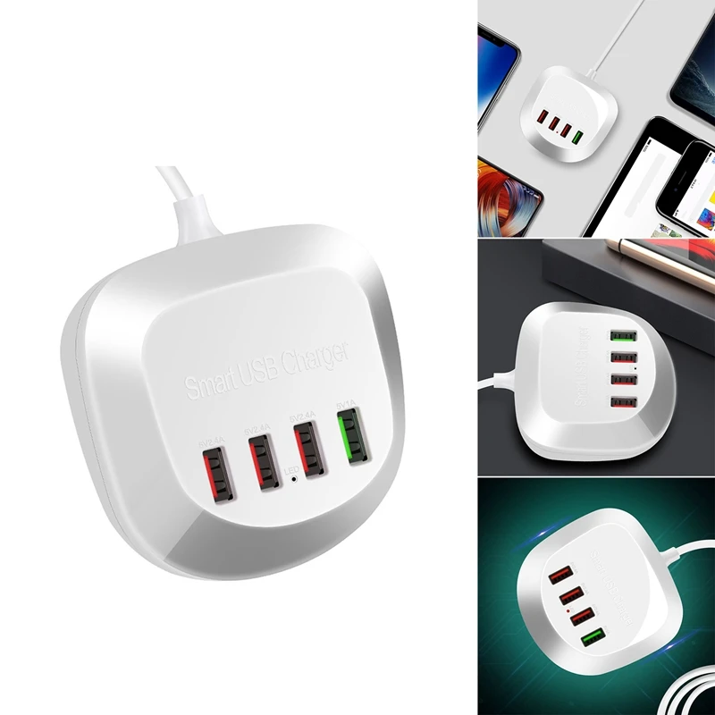 

Сетевое зарядное устройство с 4 USB-портами и QC 3,0