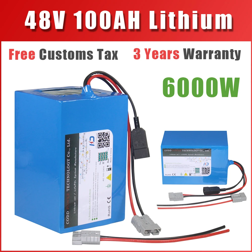 

48V Battery 48V 20Ah 30Ah 40Ah 60Ah 100Ah 200Ah Electric Bicycle Lithium Battery 48V 500W 1000W 2000W 3000W 5000W Battery