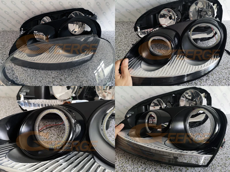Для Volkswagen VW Golf Rabbit Jetta GTI R32 MKV MK5 2005-2010 галогенная фара ультра яркий smd комплект светодиодов «глаза ангела» DRL