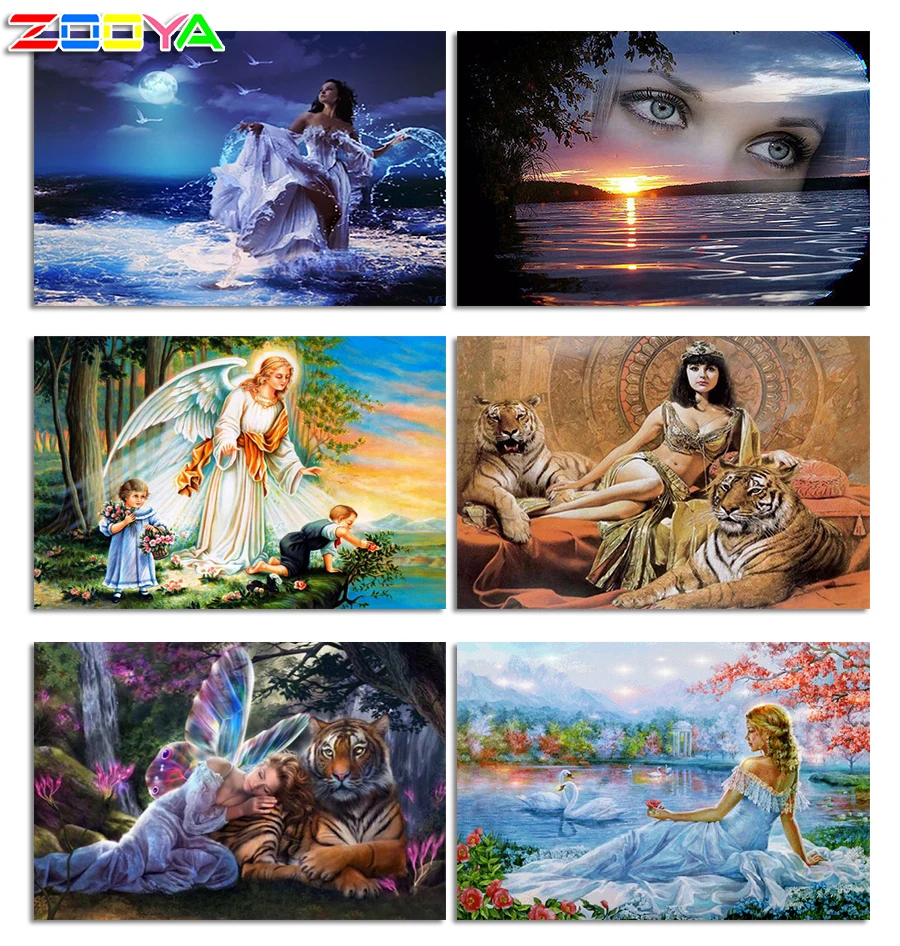 Новая 3D Алмазная живопись вышивка крестиком девушка морской мир ночное небо