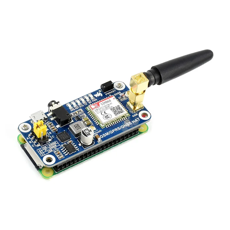 Raspberry Pi SIMCOM SIM868 module HAT GSM GPRS GNSS bluetooth 3.0 expanding board CP2102 chip 40pin GPIO |