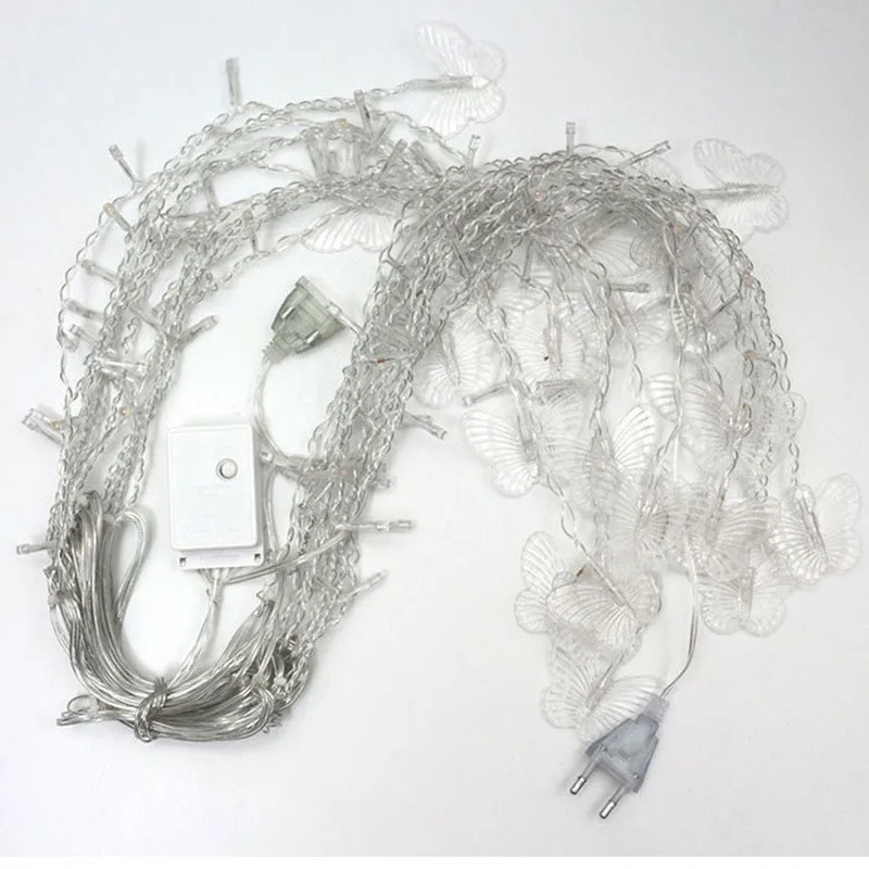 

4.5M LED Butterfly Curtain String Light Bedroom Background Christmas Garland Fairy Icicle Lights for Party Wedding Holiday Decor