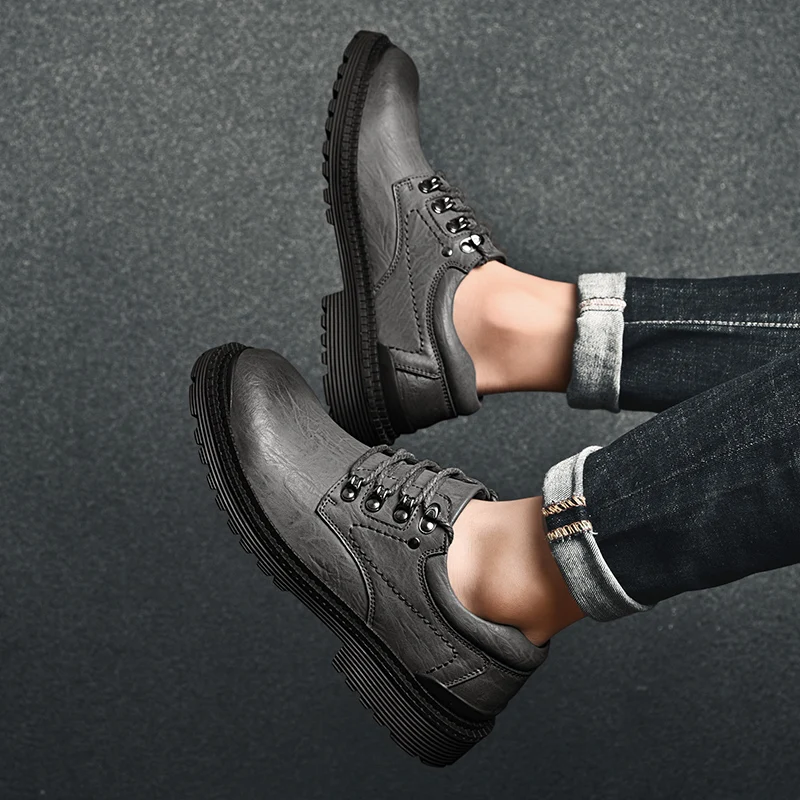 Туфли мужские из натуральной кожи на шнуровке Повседневные Удобные классические